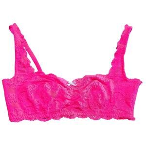Victoria's Secret Hot Pink Sexy Lace Bralette Size Small
